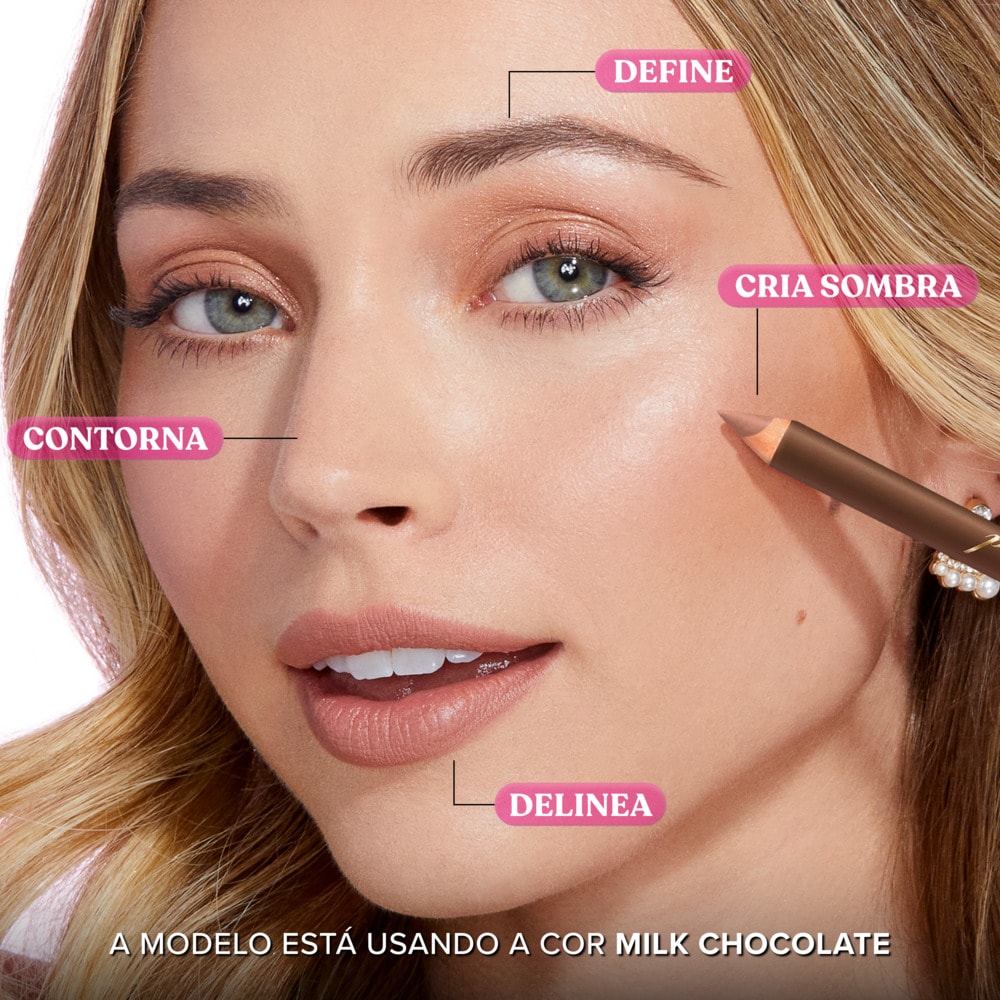 Lápis Multifuncional Chocolate Soleil para Contorno e Definição, Milk Chocolate, 1.6g