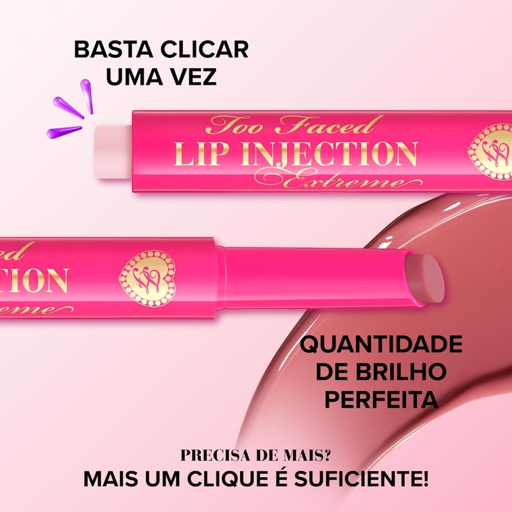Gloss Labial Lip Injection Extreme Plumping Clicks, Perfect Pink, 1.5g